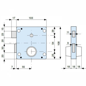 2 Pezzi Serratura App.ferro Sx E55 013-20-0      433552 Mg