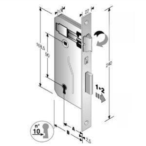 Serratura Patent Mm 8x90 E60 Bq Bronzata        Gb