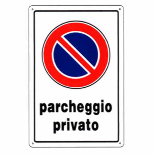 Cartello Posteggio Riservato       20x 30 Plastica