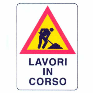 Cartello Lavori In Corso          48x 68 Plastica