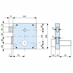 2 Pezzi Serratura App.ferro Sx E55 014-50-0      436552 Mg