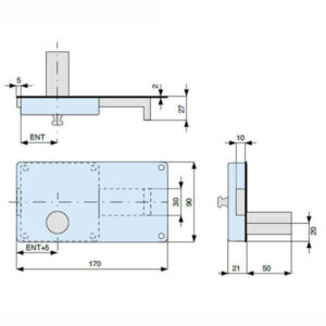 2 Pezzi Serratura Ferroglietto 4 M  E50 012-50-0 702505 Mg