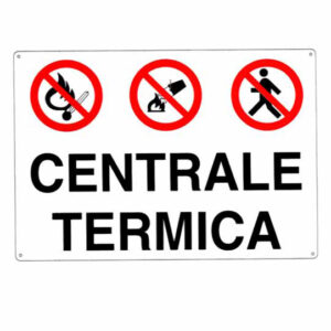 Cartello Centrale Termica         30x 20 Alluminio