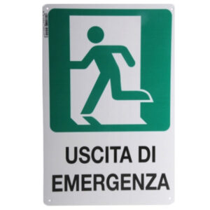 Cartello Uscita Emergenza Sx      20x 30 Plastica