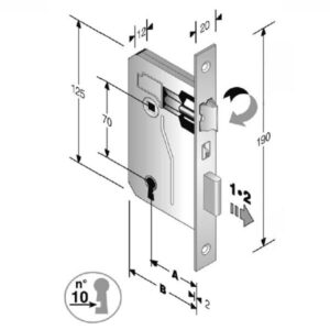 Serratura Patent Mm 8x70 E60 Bq Bronzata        Gb