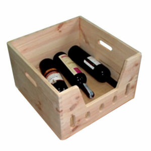 Contenitore Cesta Legno Bottle  Cm 38x37 H 25 Xtra