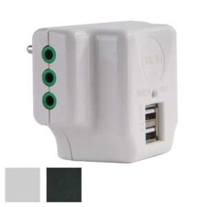 Adattatore Triplo 10a+t Usb Bianco       87800 Fme