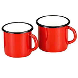 Tazza Mug Smaltata Rosso Cm 9