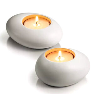 Supporto Tealight Stone Bianco  Pz 2 Fancy Tescoma