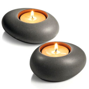 Supporto Tealight Stone Grigio  Pz 2 Fancy Tescoma