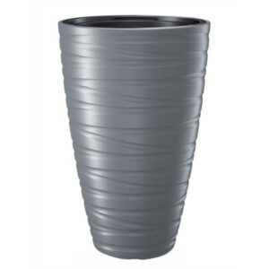 3 Pezzi Vaso Maze Tondo Antracite           38 H 58 Pplast