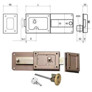 2 Pezzi Serratura Ferroglietto 6 Mandate E60    270b Wally